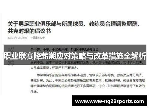 职业联赛降薪潮应对策略与改革措施全解析