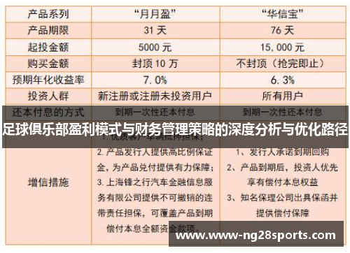 足球俱乐部盈利模式与财务管理策略的深度分析与优化路径